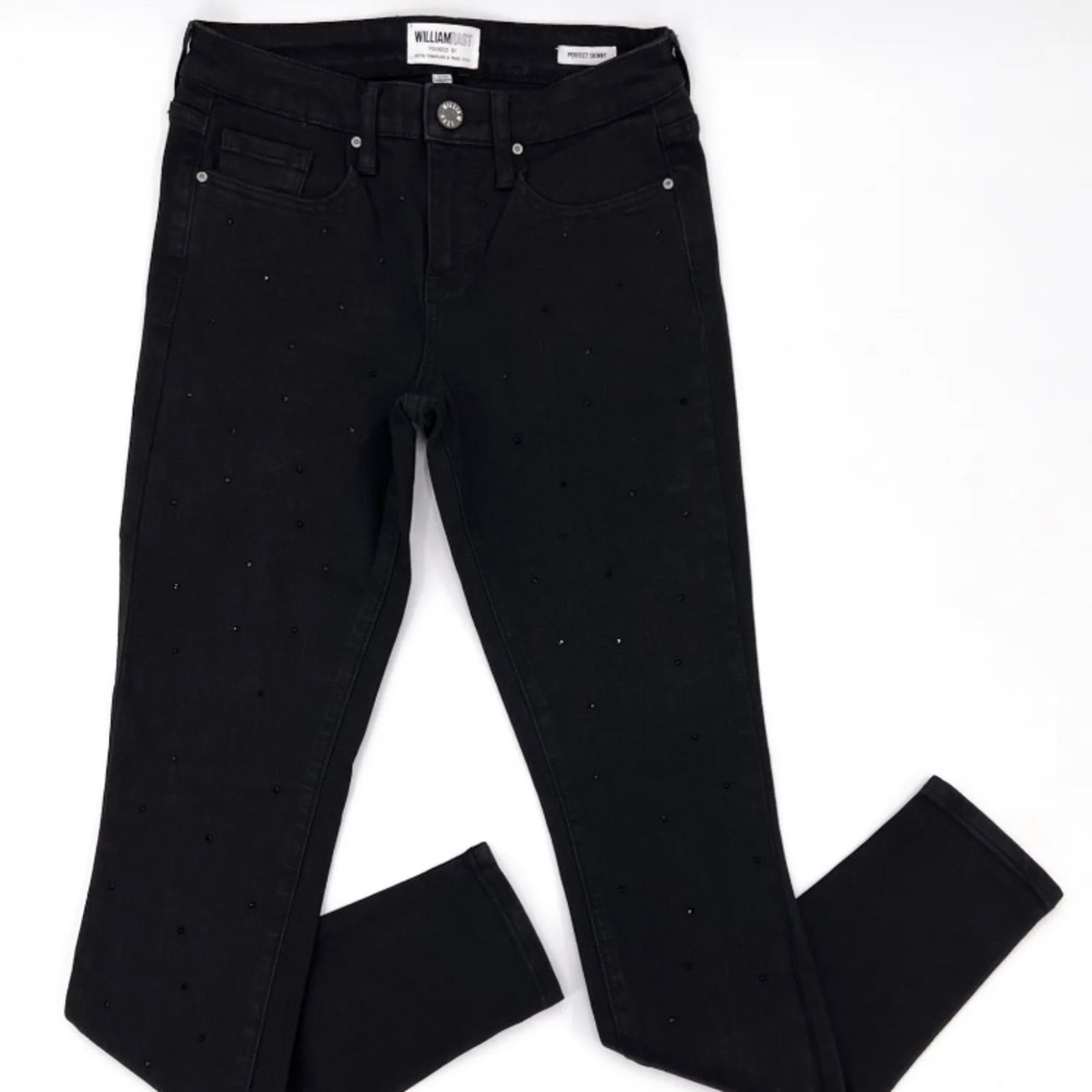 William Rast Black Embroidered perfect skinny jeans by JT size 29